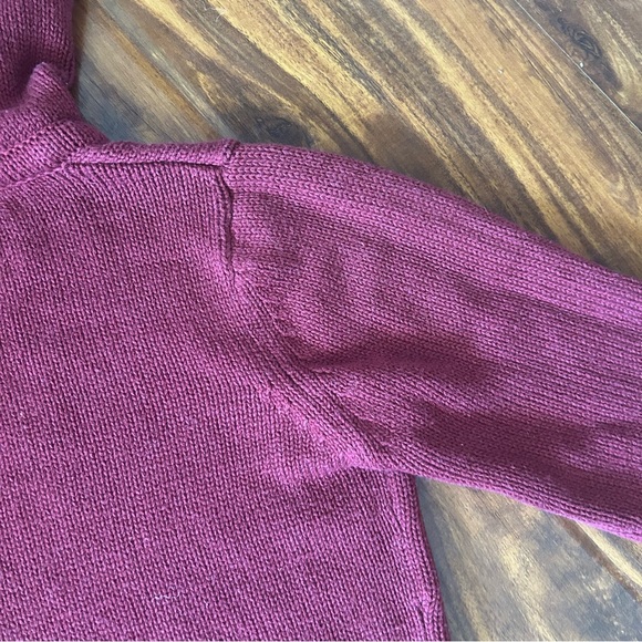 LF Burgundy Maroon Oxblood Red Knit Hoodie - Picture 11 of 16